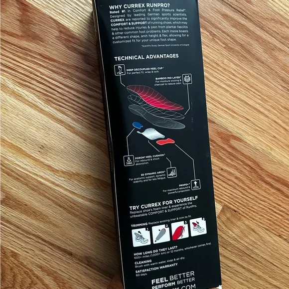 CURREX RunPro Dynamic Insole Medium Profile Size M (men’s 7-8.5/women’s 8.5-10) - Picture 2 of 3